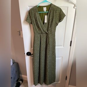 Green floral dress